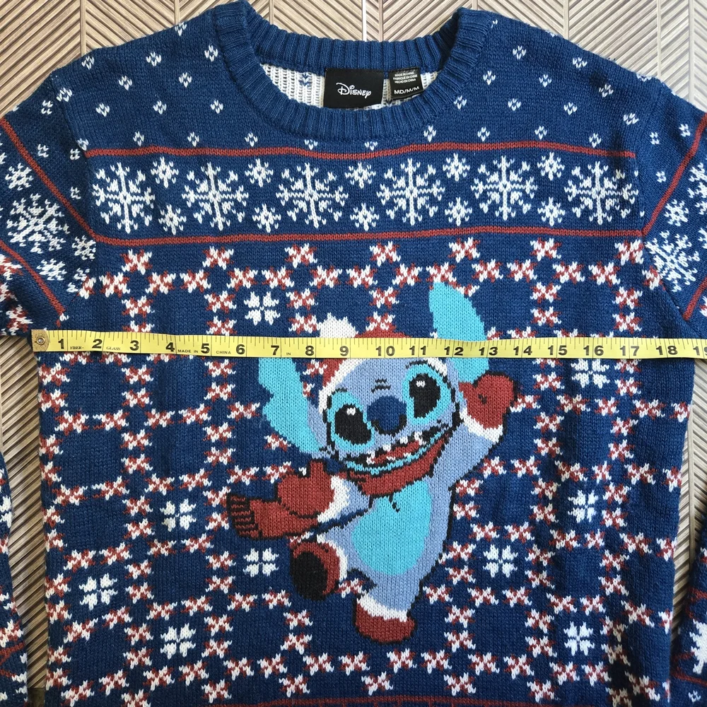 Disney Lilo & Stitch Santa Fair Isle Ugly Christmas Sweater Holiday Party Top